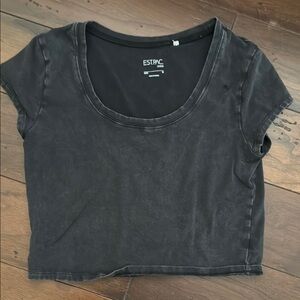 PacSun Black Fitted Crop T-Shirt